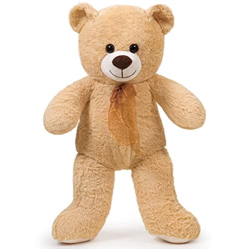 SNOWOLF Ours en peluche cuddly bear Boutons yeux doux mignons Cadeau enfants Anniversaire Noël Saint Valentin (60m, Brun