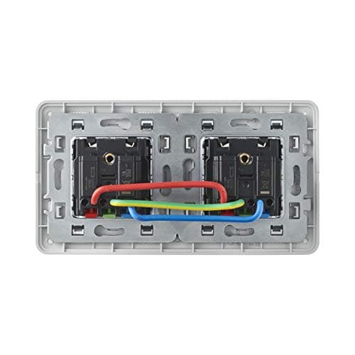 Prise Murale sans Fil Universelle 16A 2P+T Double Prise Prewired - Installation Facile pour Maison, Blanc Brillant