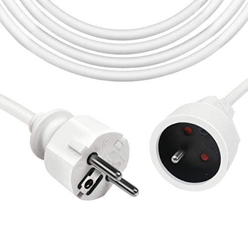 EXTRASTAR Rallonge électrique blanche 16A 10m 3G1,5 mm² - Idéale pour la maison et le jardin - Grande capacité de mise e