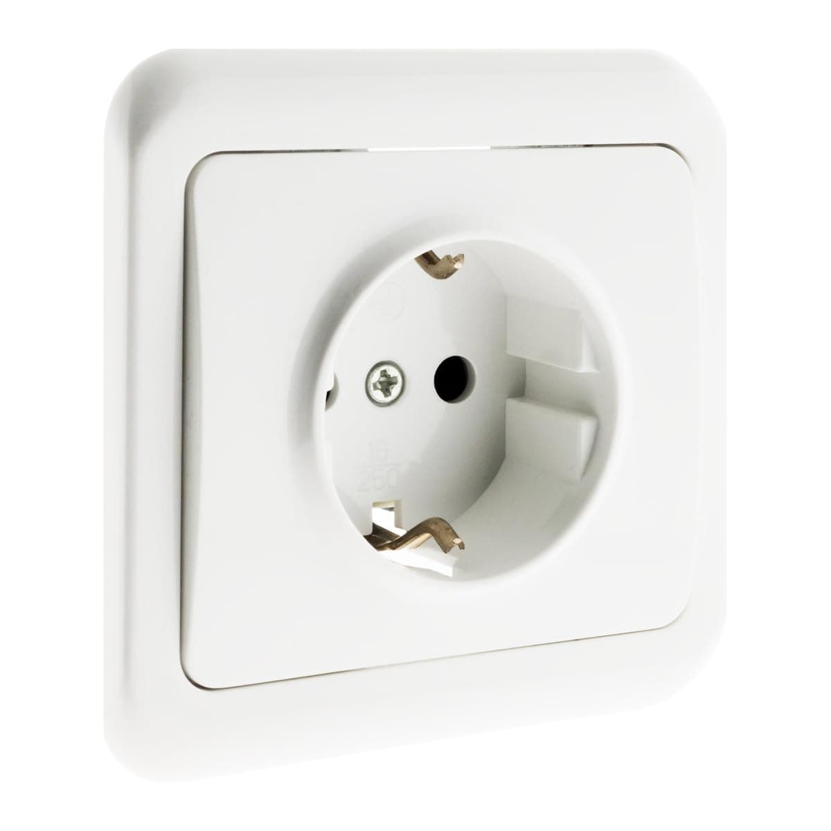 Zenitech Prise encastrée Schuko 10/16A - Blanc - Électrique Securisée