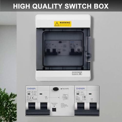 CHENGPI Coffret Électrique Étanche avec Interrupteur de Fuite 2P 40A 30MA, Boîtier Étanche Extérieur pour GFCI, Tableau