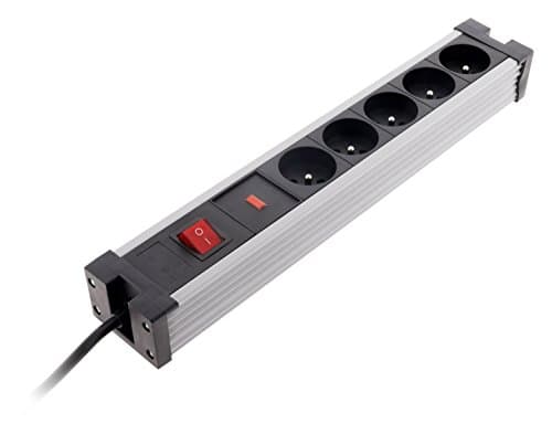 Zenitech Bloc parafoudre 5x16A avec Interrupteur - Noir