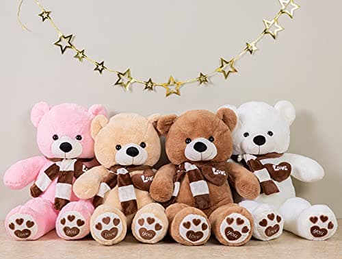 YunNasi Ours en Peluche Nounours Géant - Cadeau Idéal pour Anniversaire, Mariage ou Fêtes Spéciales (80cm, Marron Foncé)