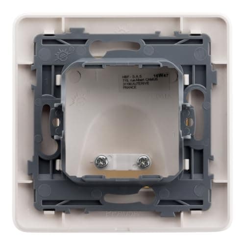 Zenitech Plaque Sortie de Câble 16A - Design Moderne à Réglage Millimétrique - Encastrable Compatible Boîte - Blanc