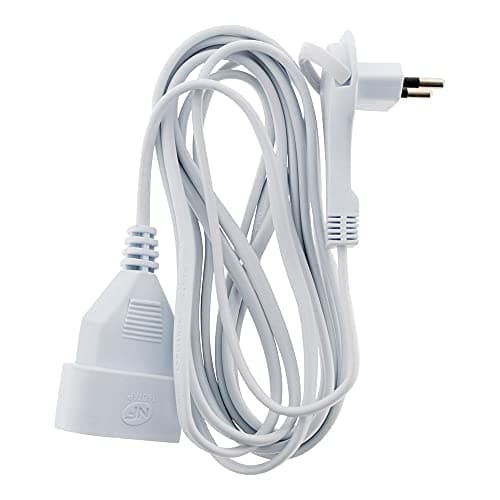 Prolongateur sans Terre Zenitech Blanc 3m - Fiche Extraplate 2x 0,75mm² - Meilleuresventes