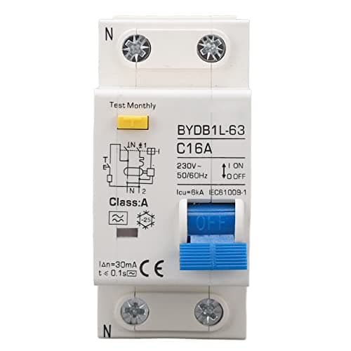 Disjoncteur Différentiel 16A 230V Sensible 1 Pôle N Brillant pour Technologie