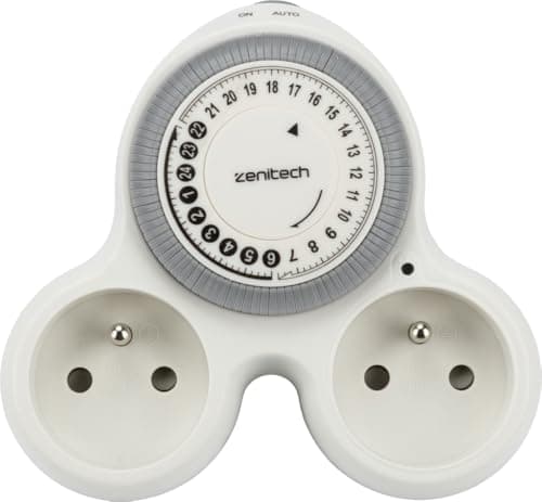 Biplite programmable 2x16A - Blanc - Zenitech - Interrupteur intelligent - Domotique - Éclairage extérieur