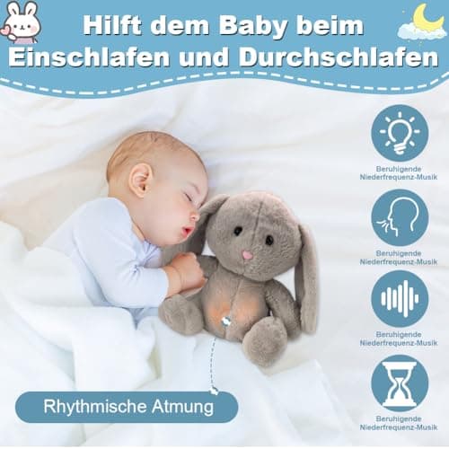 Schlummer Doudou lapin avec battement de cœur mouvement respiratoire musicale cadeau de naissance premier équipement nou