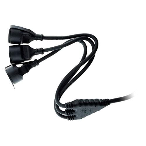Prolongateur à triple tête Zenitech HO7RN-F 16A 3G1,5mm² - Noir 1m - Idéal pour le chantier