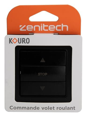 Interrupteur de volets roulants Zenitech 10A - métal noir brossé - parfait pour le bureau - facile à installer - robust