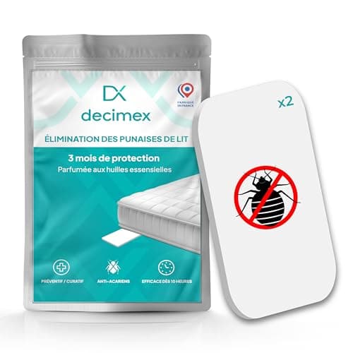 DECIMEX - Plaquette Anti-Punaises de Lit et Acariens - Traitement Efficace et Rapide pour Maison & Literie - Protection
