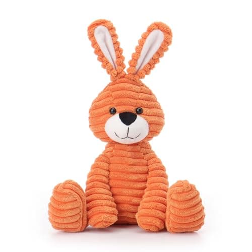 Jouets en peluche Apricot Lamb - Velours côtelé - Lapin Bunny - Doux à câliner - Parfait pour enfant - Vert - 23cm — Orange