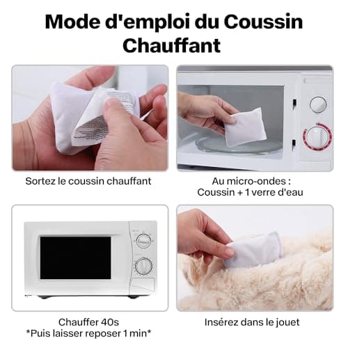 Peluche Apaisante avec Battement de Cœur pour Chien – Anti-Stress, Sommeil Paisible, Idéal Contre l'Anxiété de Séparatio