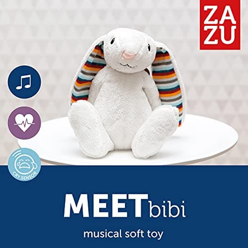 ZAZU BIBI Peluche Musicale pour Bébé - Sons Apaisants à Battements de Cœur et Bruit Blanc | Arrêt Automatique pour Facil