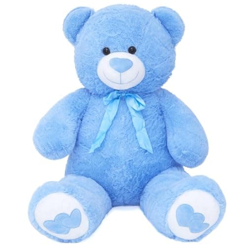 SNOWOLF Ours en peluche cuddly bear Boutons yeux doux mignons Cadeau enfants Anniversaire Noël Saint Valentin (60m, Brun — Heartblue