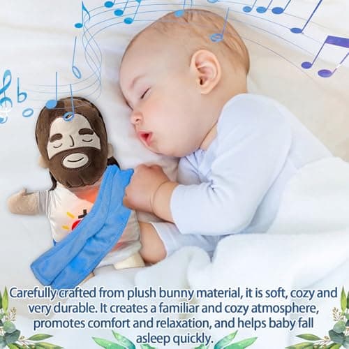Peluche Jésus qui respire, Jésus en peluche pour soulager le stress, Jésus en peluche respirante avec respiration et lum