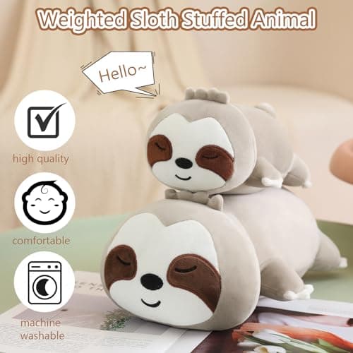 SQEQE Sloth Plush Weighted pour Anxiété, Jouet en Peluche Sloth Weighted pour Enfants et Adultes, Idéal como Sommeil et
