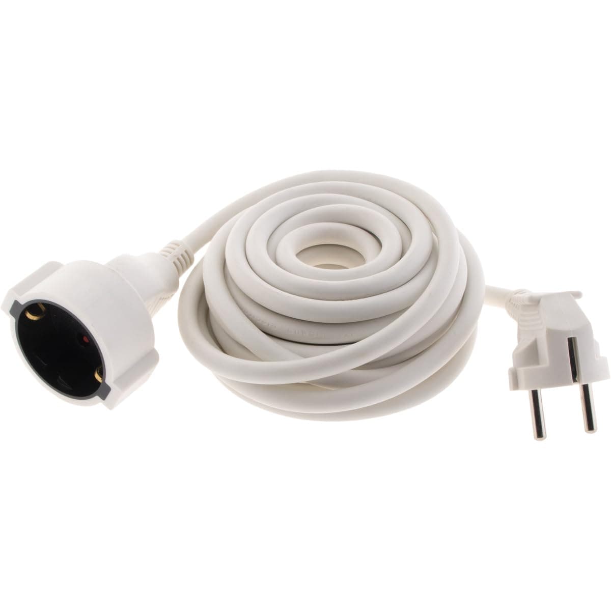 Rallonge Schuko HO5VV-F 3G1,5mm² 5m - Blanc - Zenitech - Long-couplage - Sécurité - Convenience
