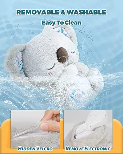 Auby Soothe 'n' Cuddle Koala Jouet en Peluche avec Musique, Lumières et Mouvements de Respiration - Cadeau Calmant pour