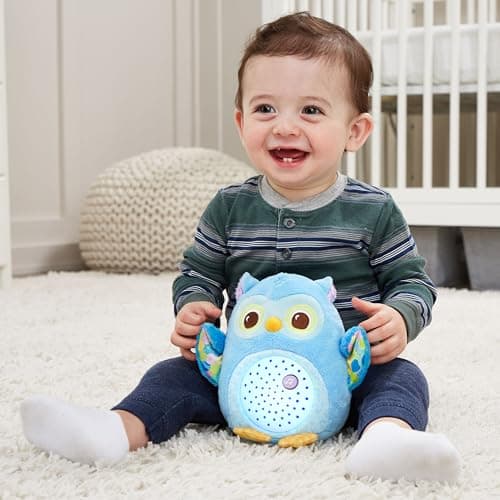 VTech - Veilleuse Lumi Chouette Apaisante Peluche Bébé, Musique Douce et Bruits Blancs, Cadeau de Naissance, Contenu en