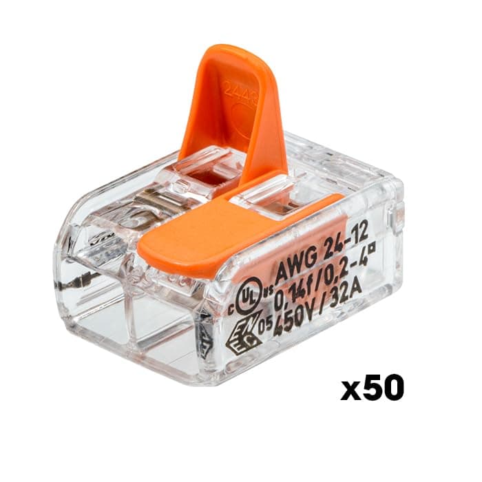 Wago Boîte de 50 Bornes de Connexion S221 - Facile à Installer et Sécurisée pour Tous Vos Projets Électriques