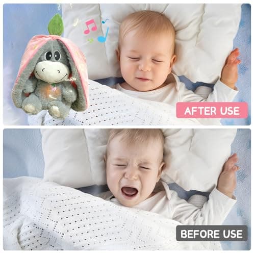 Peluche Âne Respirants XPJBKC, Réglable à 4 Niveaux, Pour Enfant et Adulte, Mouvements Respiratoires Réalistes, Musique