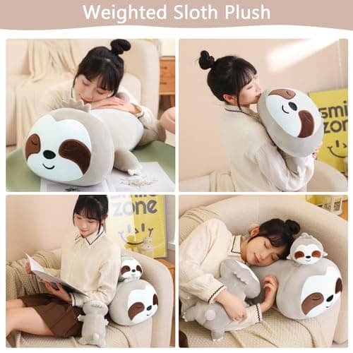 SQEQE Sloth Plush Weighted pour Anxiété, Jouet en Peluche Sloth Weighted pour Enfants et Adultes, Idéal como Sommeil et