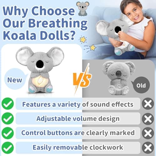 Pipihome Loutre Qui Respire Koala Apaisant pour Soulager l'anxiété avec Lichts und Musique et Mouvement Rythmique