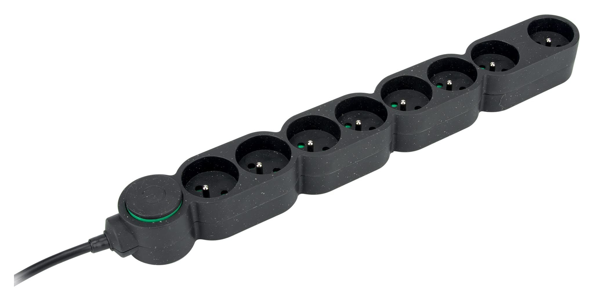 Bloc multiprise eco-responsable Zenitech - 8 prises 2P+T - Noir - pour la maison - écoconçu