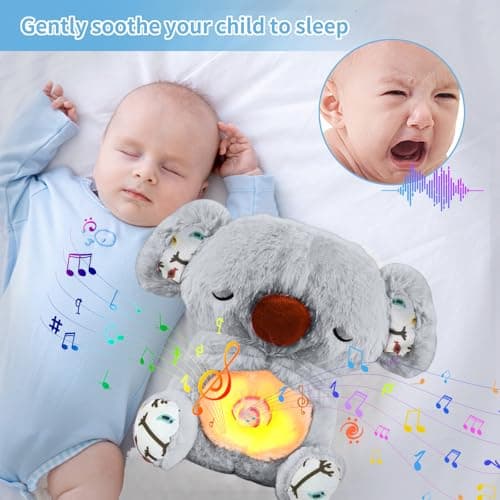 Loutre Qui RespireBonne Nuit Peluche pour Filles et Garçons (Gris) avec Lumières Musicales et Battements de Coeur  
Lout