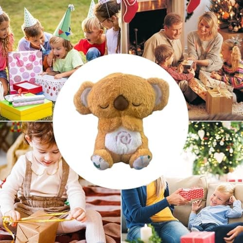 OKTAOAOO Peluche pour Enfants Soulagement de L'anxiété, Jouet Apaisant avec Musique et Lumières pour Dormir, Loutre Koal