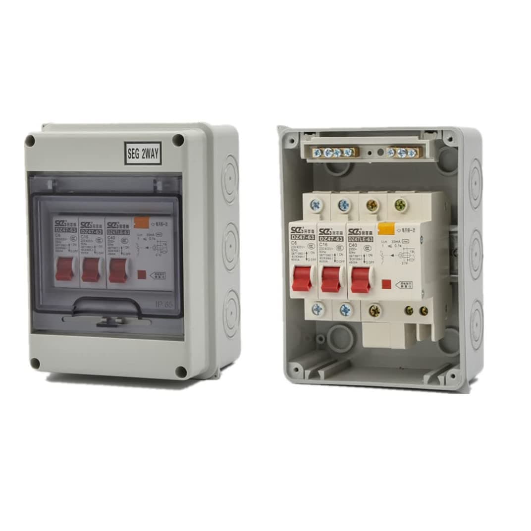 Mini Disjoncteur de Fuite 30mA 40A - Unité Consommateurs Universelle 2MCB - Pour Caravanes et Camionettes