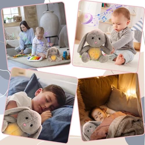 Loutre Qui Respire Câlins Bonne Nuit Peluche Veilleuse Bébé Musikale et Lumineuse, Jouet Respiratoire Koala Bear pour No