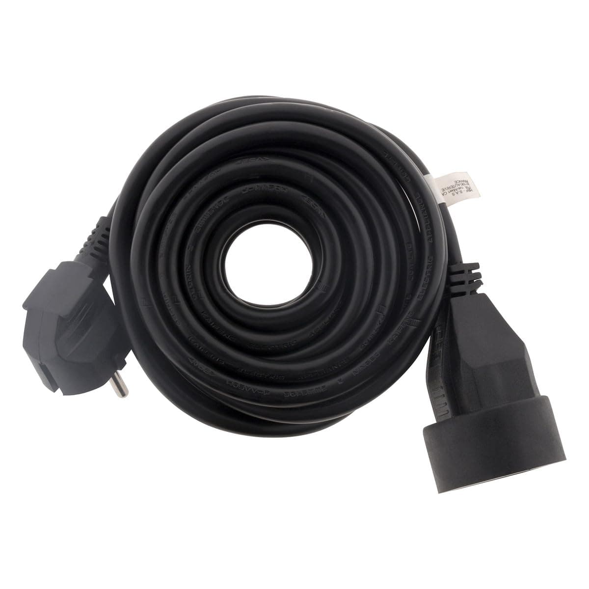 Prolongateur 16A 2P+T HO5VV-F 3G1,5mm² - Noir 5m - Zenitech