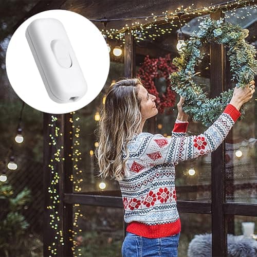 Interrupteur Lampe de Chevet Bi-Polaire Noir 6A 250V, pour Lampe de Bureau et de Chevet, Petit Appareil