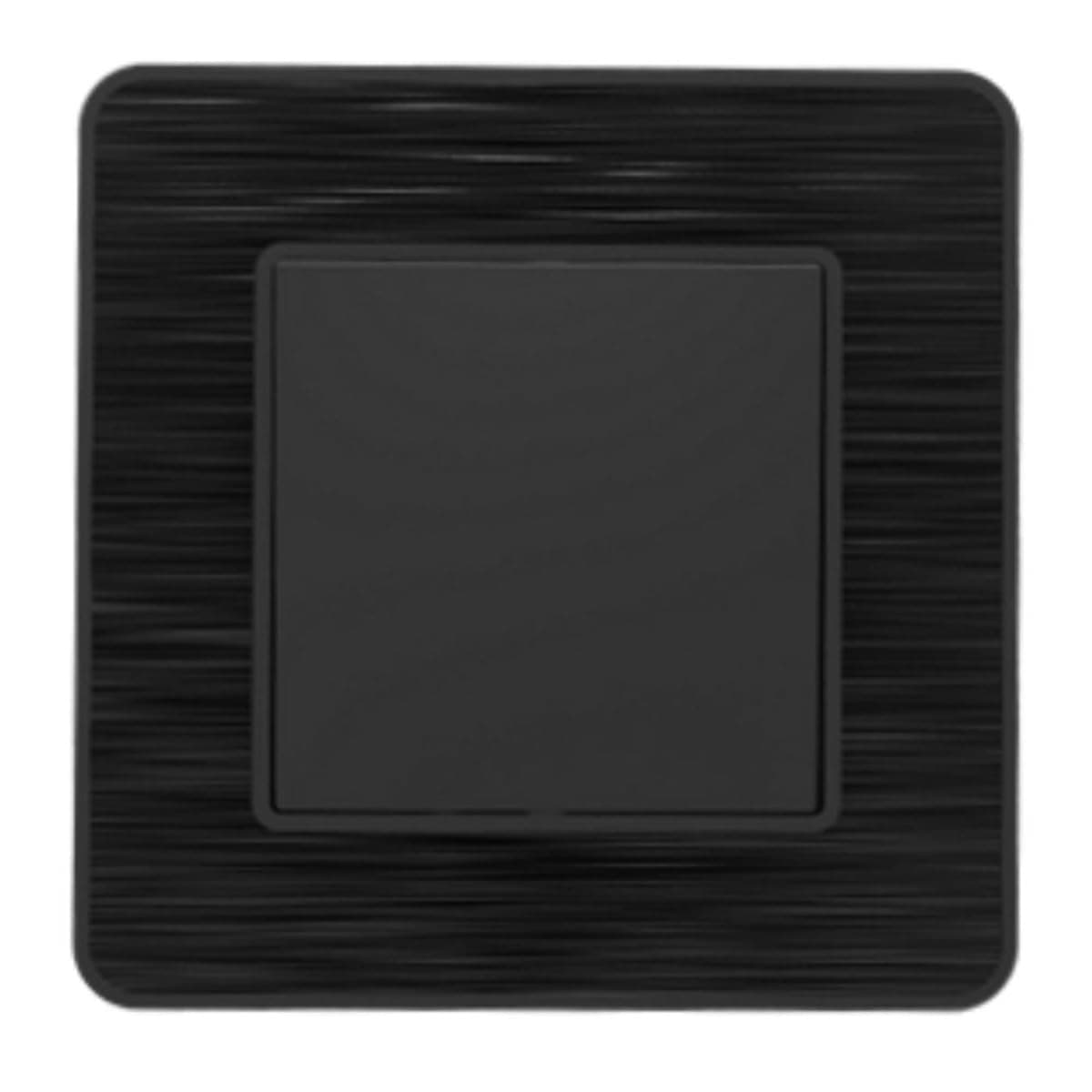 Zenitech Interrupteur complet va et vient 10A Noir brossé Métal Électrique Maison Kouro