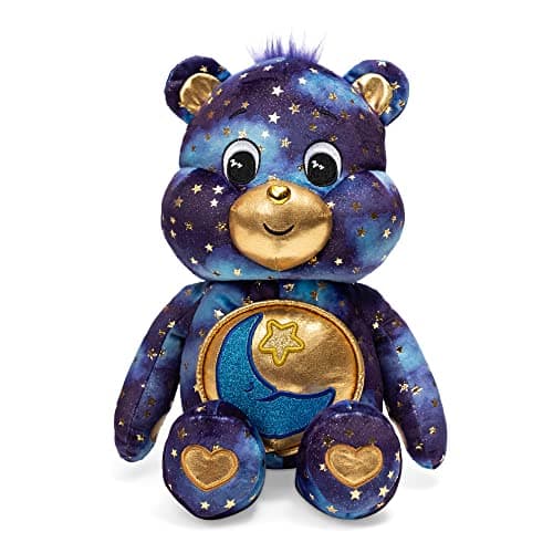 Care Bears Édition Limitée Bedtime Bear Peluche 35 cm - Écusson Lumineux au Ventre - Cadeau Doux pour Enfants & Collecti