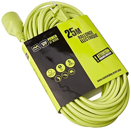 Masterplug Pro-XT 25m Rallonge Électrique IP44, Câble Résistant à l'Éclairage Extérieur pour Jardin et Chantier, 16A 300