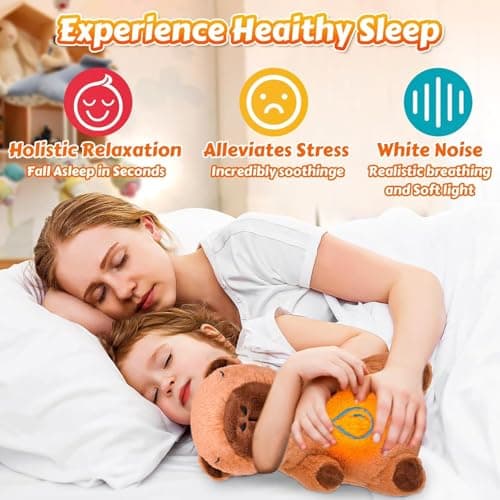Pipihome Loutre Qui Respire, Capybara Peluche Qui Respire, Capybara Peluche Relaxant Qui Respire avec Lumières Musicales