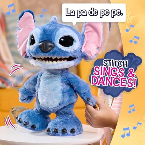 Peluche Stitch Disney Interactif de 43 cm avec 100+ Sons - Jouet pour Enfants à partir de 3 Ans
