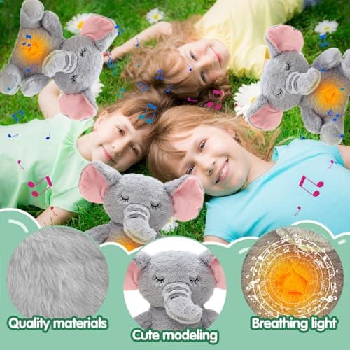 Eléphants Peluche Qui Respire Calin Bonne Nuit Doudou Musicale Apaisante pour Filles et Garçons  
Eléphants Peluche Musi