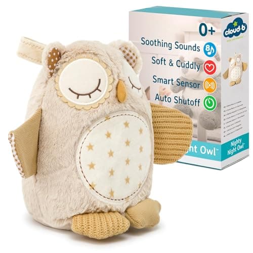 Cloud b peluche musicale Billy le Lapin avec veilleuse & recharge USB-C | Bruit blanc & enregistrement vocal | Pour bébé — Nighty Night Owl Smart Sensor
