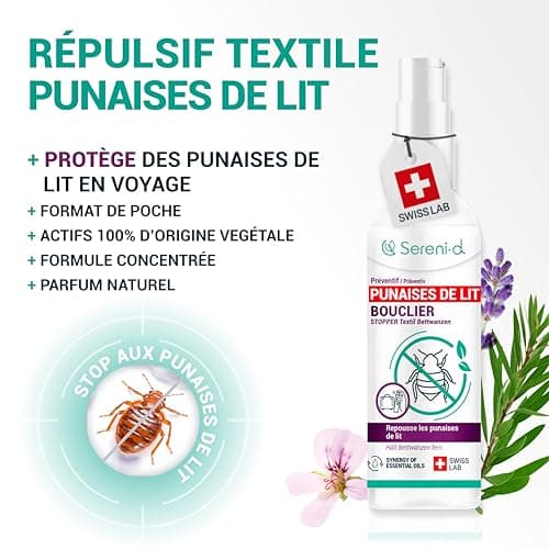 SERENI-D - Spray Anti Punaise de Lit Puissant Résultats Rapides - Traitement Naturel aux Huiles Essentielles 100mL