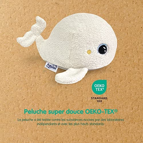 Peluche Pabobo Béluga Sommeil Veilleuse Multicolore Oeko-texBerçante Bruits Blancs