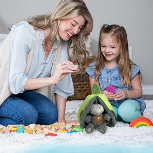 Peluche Respirante Âne pour Bébé 0-5 Ans - Réduction de l'Anxiété, Musique Apaisante, Réalisme des Mouvements de Respira