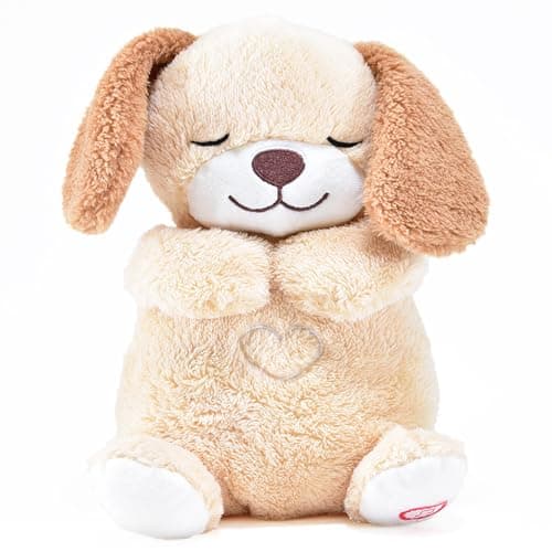 Kögler Peluche Chien Qui respire pour s'endormir, Fonction Lumineuse et Musique d'endormissement, Taille env. 26 cm