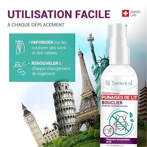 SERENI-D - Spray Anti Punaise de Lit Puissant Résultats Rapides - Traitement Naturel aux Huiles Essentielles 100mL
