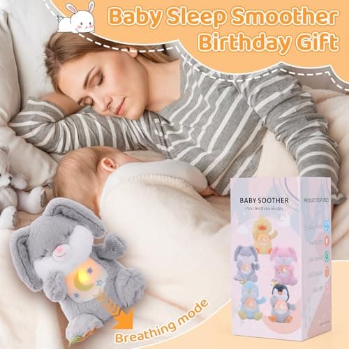 Peluche qui respire loutre lumineuse et musicale, cadeau bébé fille/garçon nouveau-né, peluche respirante découvre senso