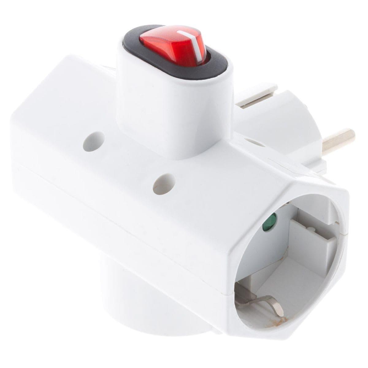 Triplite Schuko 16A Interrupteur Blanc pour Habitat Éclairage LED Compacts 2x16A 2Poles Blanc Schuko Interrupteur Éclair