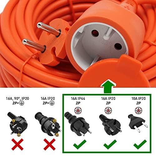 Electraline 208617 rallonge jardín 15 m avec enrouleur - parfait pour jardiniers - facilité d'utilisation Orange/Vert